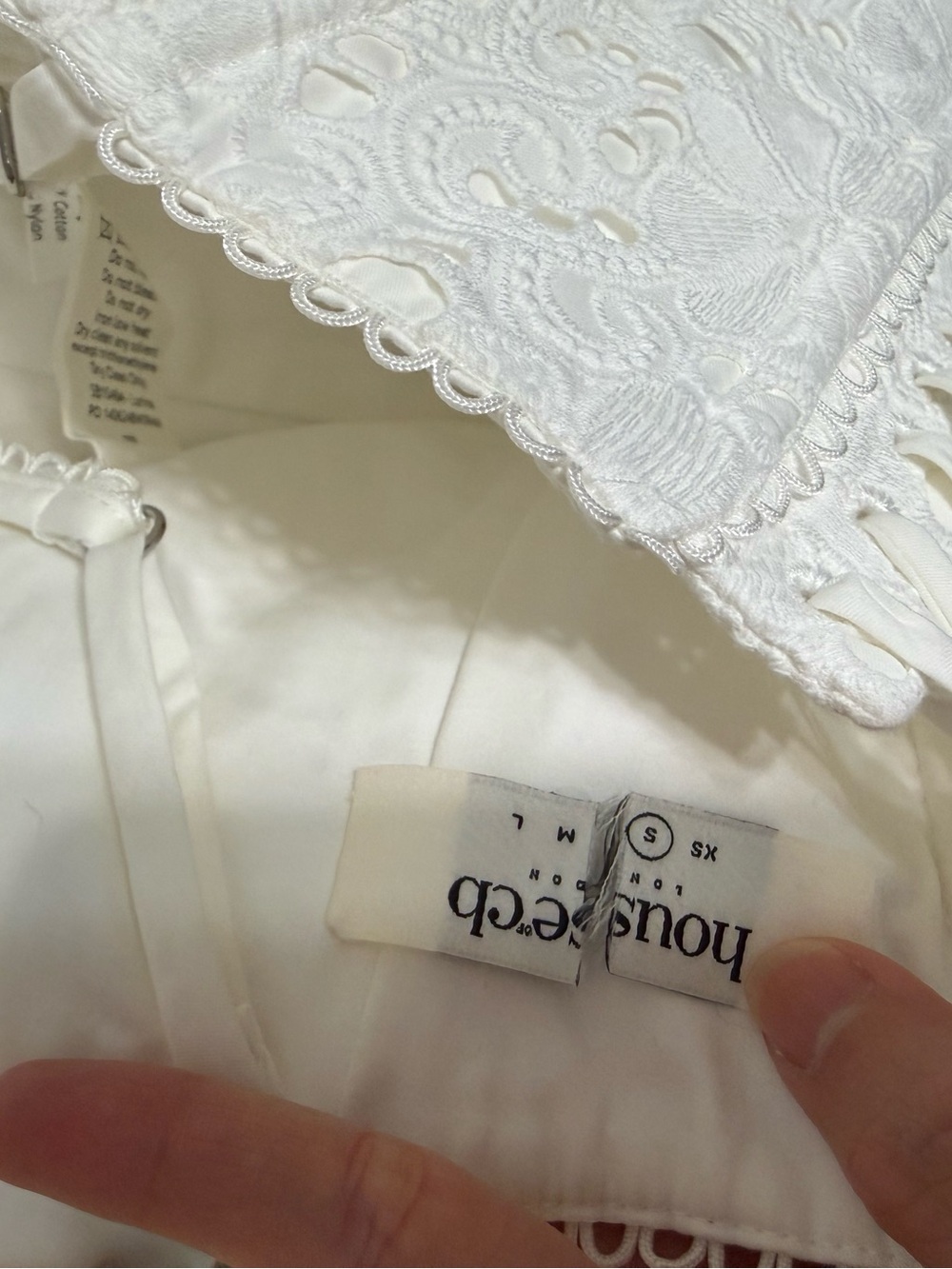 House of CB LORINA White Broderie Anglais Corset Small NWOT - Picture 7 of 8